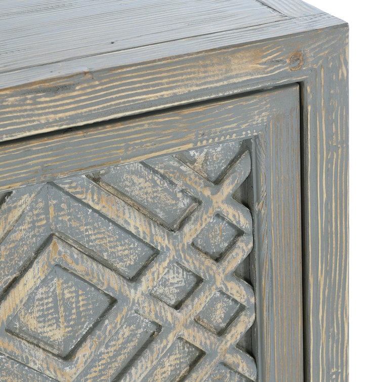 Emila 85'' Distressed Blue Reclaimed Wood Buffet