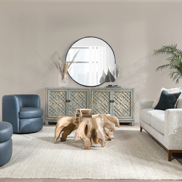 Emila 85'' Distressed Blue Reclaimed Wood Buffet