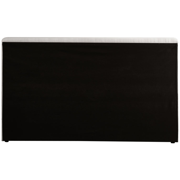 Cream Linen Upholstered Queen Platform Bed with Headboard