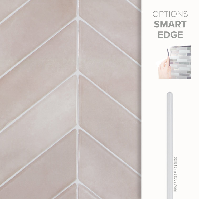 Pink Matte Chevron Peel and Stick Backsplash Tile Set