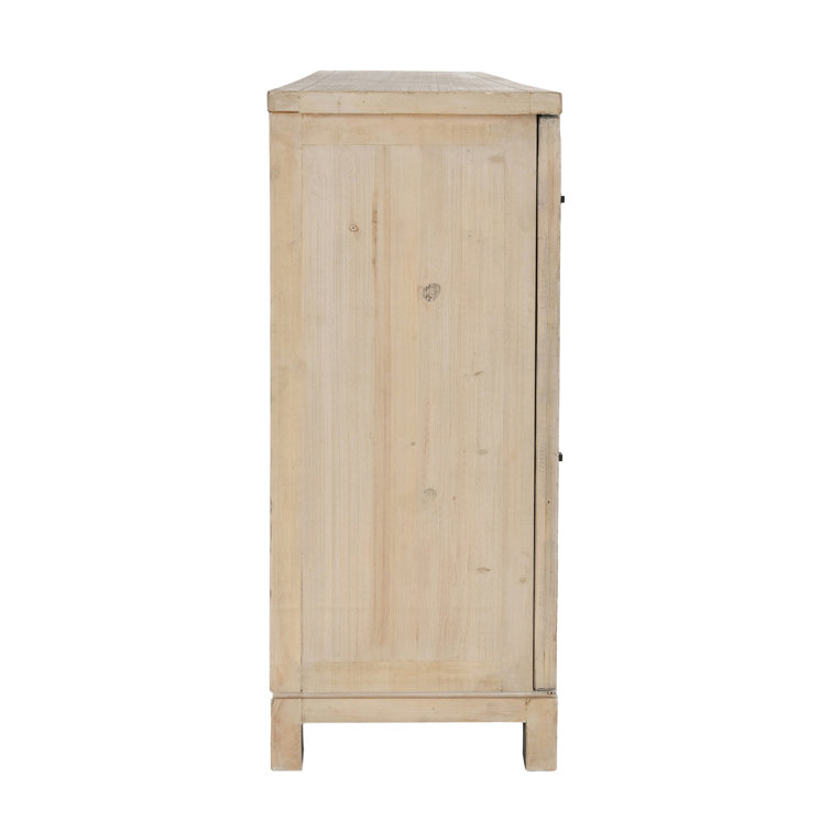 96'' Mirrored Lattice Wood Sideboard
