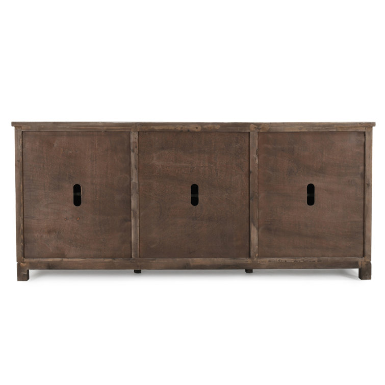 96'' Mirrored Lattice Wood Sideboard