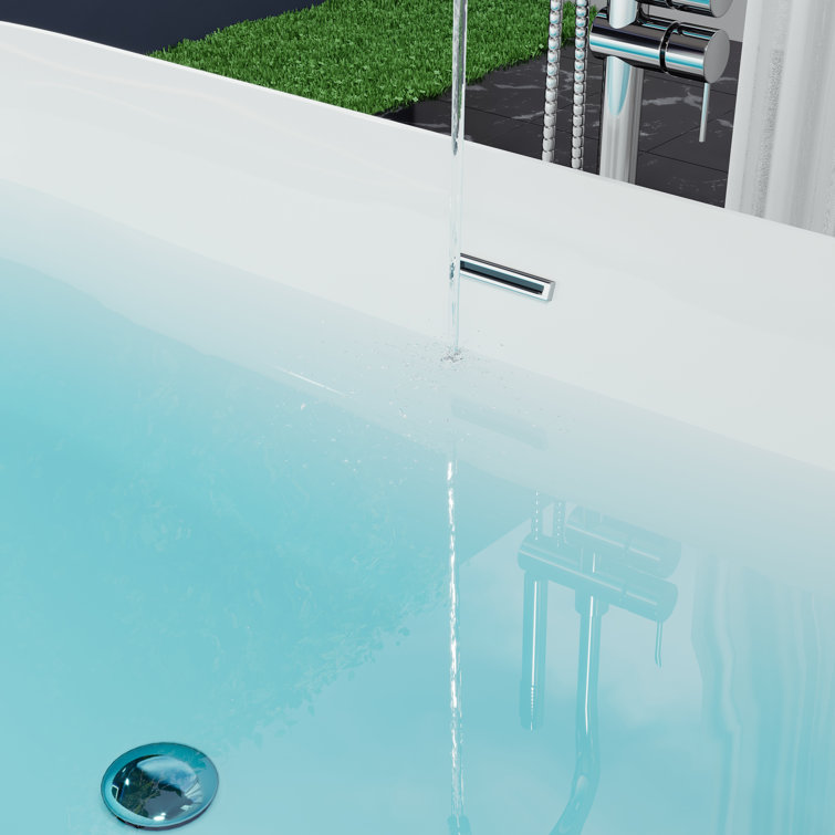 Rejoice 59'' White Acrylic Freestanding Soaking Bathtub