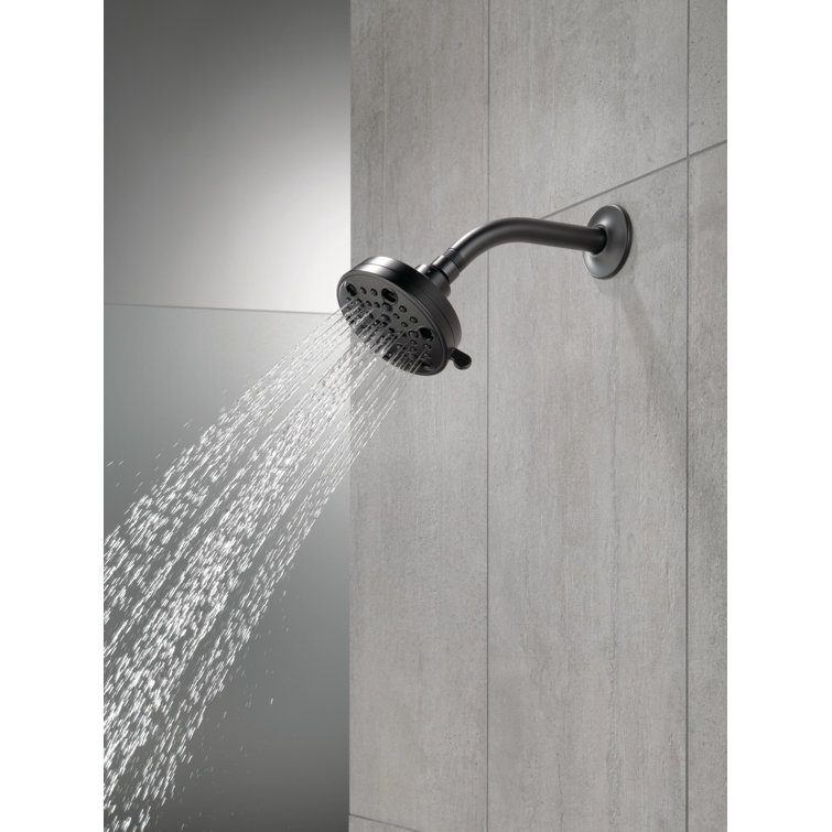 Matte Black Stainless Steel Multi-Setting Wall Mount Shower Head