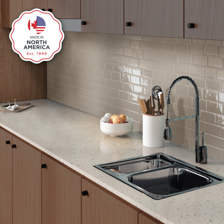 Metro Tripoli Beige Glossy Peel and Stick Wall Tile
