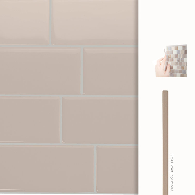 Metro Tripoli Beige Glossy Peel and Stick Wall Tile