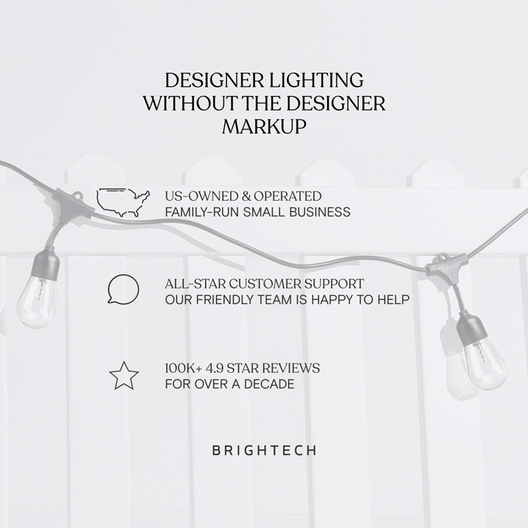 27 ft Warm White Solar Powered Outdoor LED String Lights