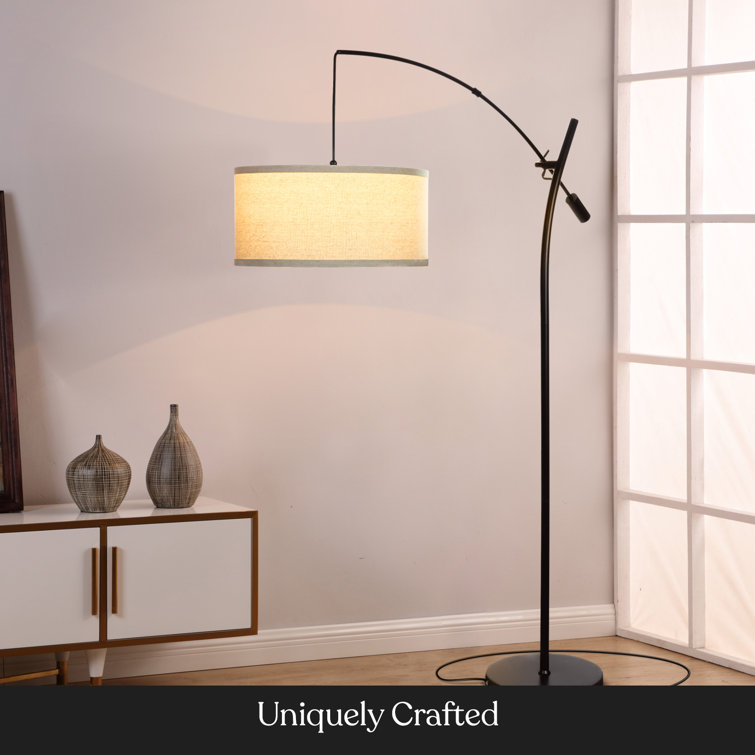 Brightech Grayson Modern Arc LED Floor Lamp - Adjustable Height, Black