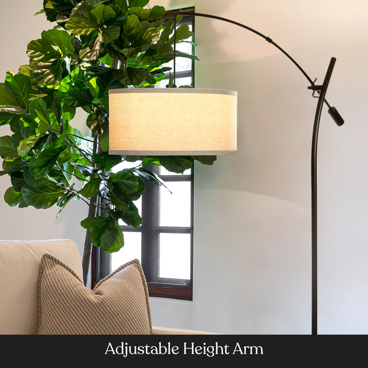 Brightech Grayson Modern Arc LED Floor Lamp - Adjustable Height, Black