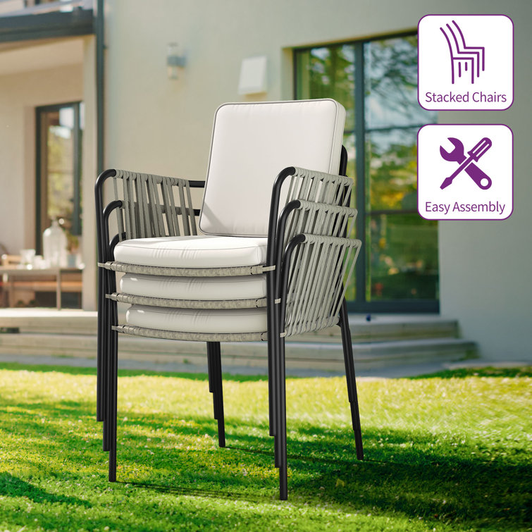 Edda Outdoor Stacking Dining Armchair with Cushion
