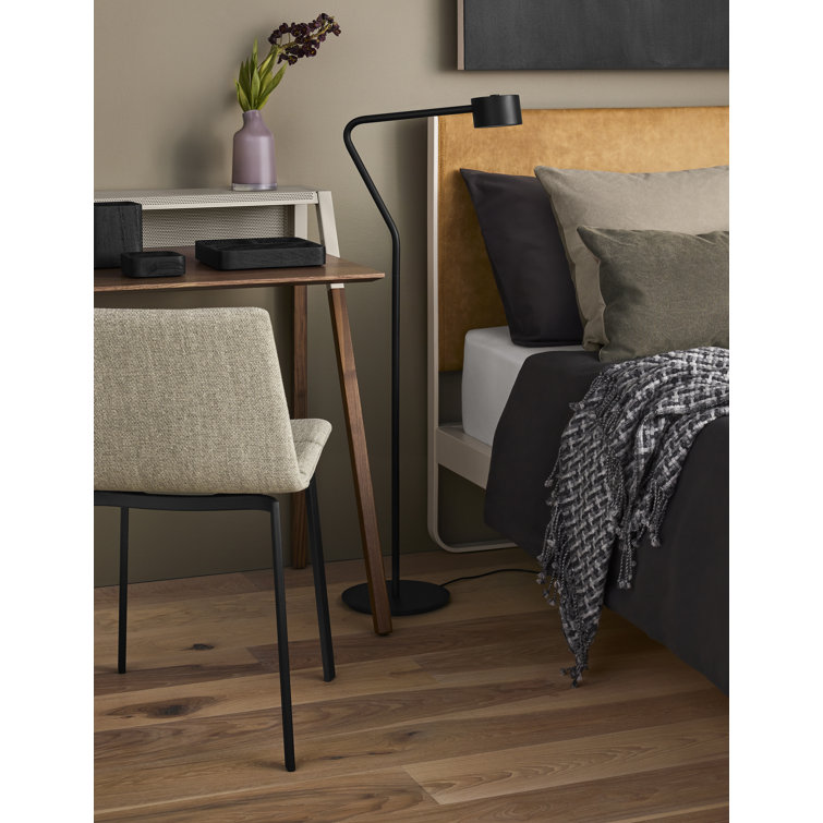 White Metal Touch Floor Lamp with Adjustable Head