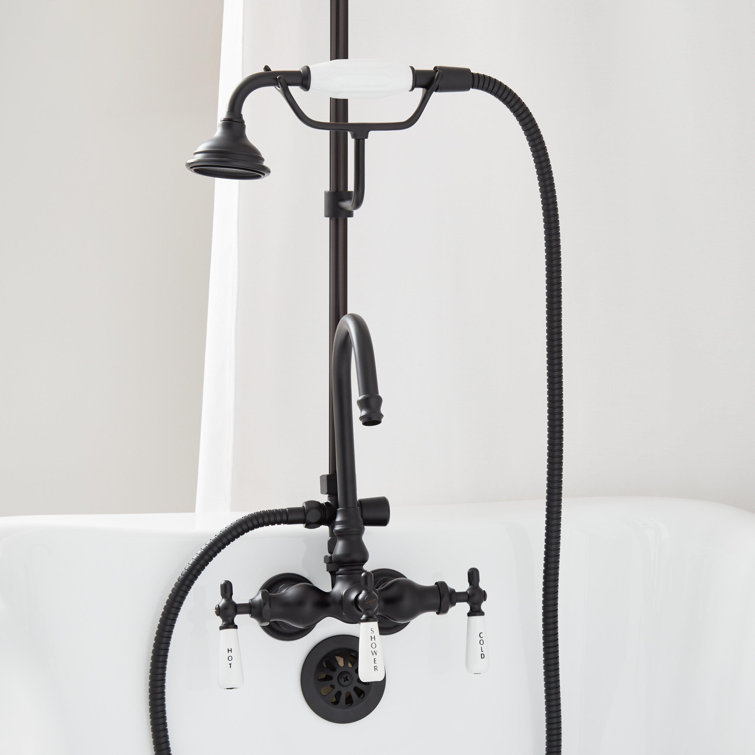 Matte Black Brass Multi-Head Wall Mounted Shower Faucet