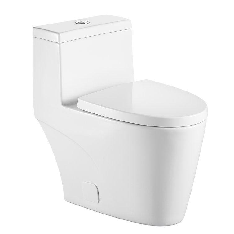 White High Efficiency Dual Flush Elongated One-Piece Toilet