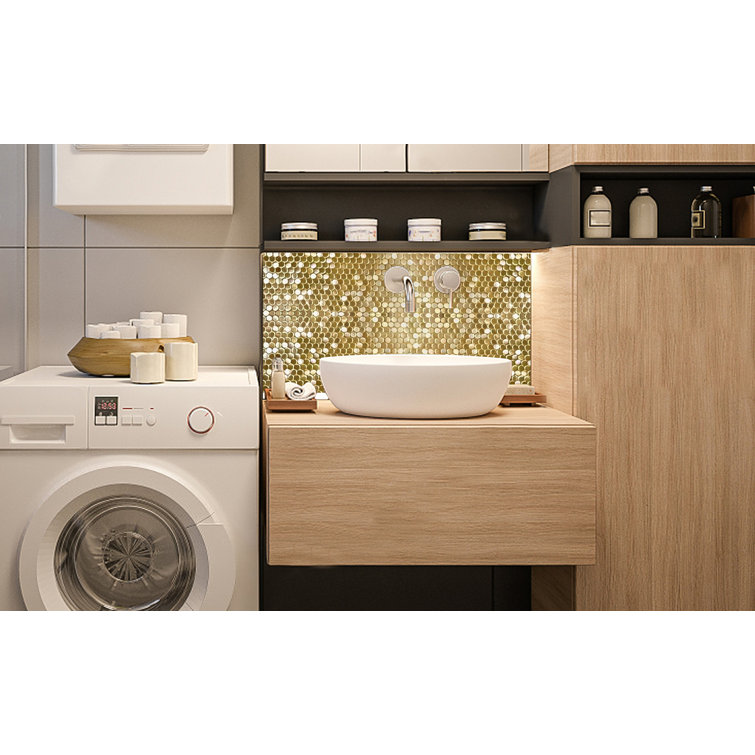 Gold Penny Round Stainless Steel Mosaic Tile Sheet