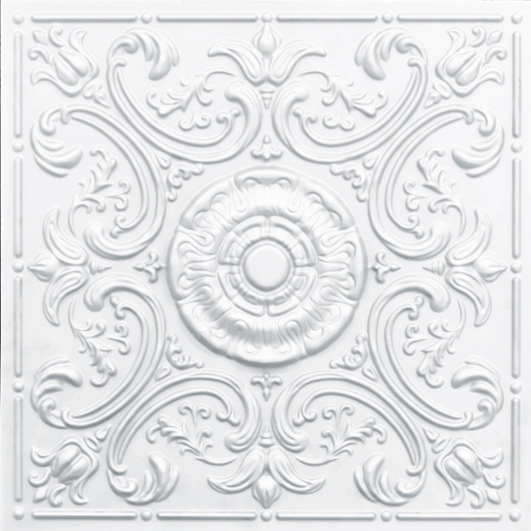 Venice White Matte 2 ft. x 2 ft. PVC Ceiling Tile Set