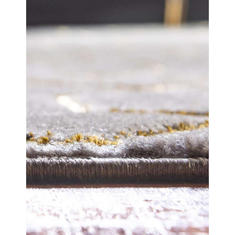 Gray and Gold Trellis 8' x 10' Rectangular Area Rug