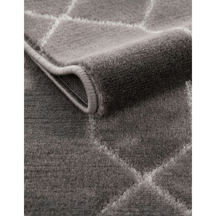 Regency Era Glam 4' x 6' Gray Silver Synthetic Trellis Rug