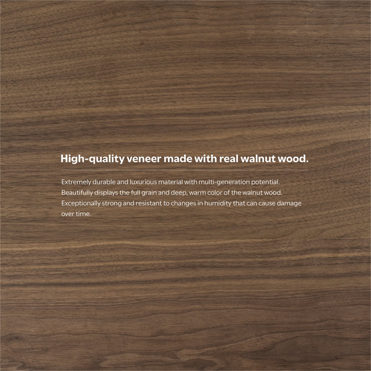 Hunter Walnut Veneer Industrial End Table with Metal Hairpin Legs