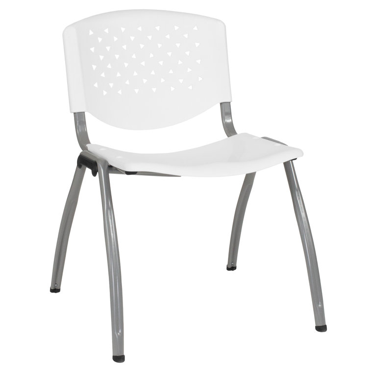 Titanium Gray 880 lb Capacity Ergonomic Stack Chair - White
