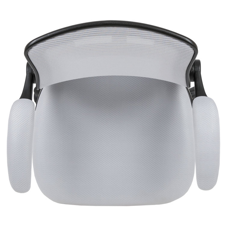 White Mesh Ergonomic Drafting Chair with Adjustable Foot Ring