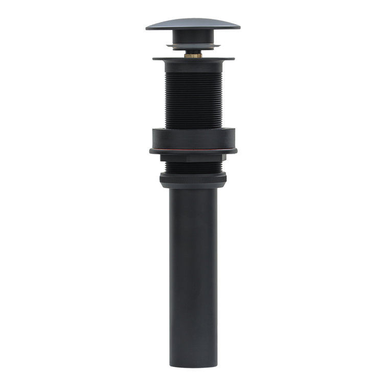 Matte Black Solid Brass Non-Overflow Pop-Up Drain