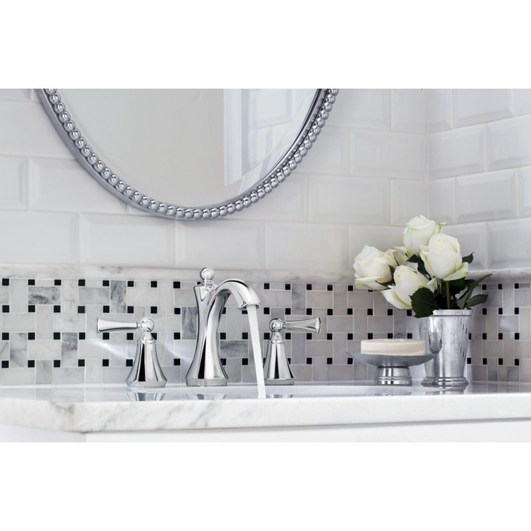 Distressed Bronze Modern 6.5" Widespread Bathroom Faucet