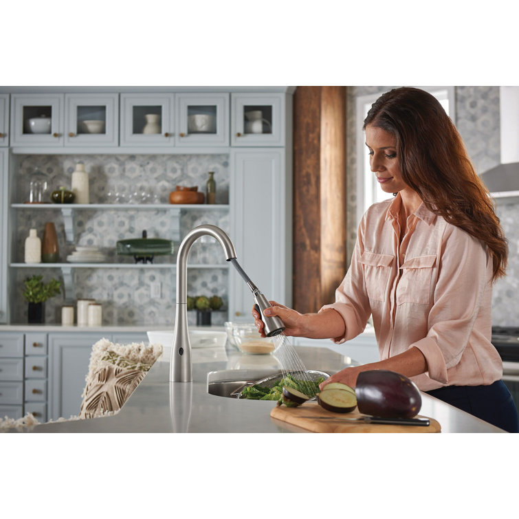 Stainless Steel Touchless Pull-Down Kitchen Faucet with Spray