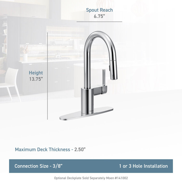 Brushed Gold High Arc Pulldown Bar Faucet with Pull-out Spray