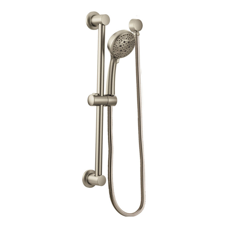 Brushed Nickel Handheld Showerhead with Adjustable Slide Bar