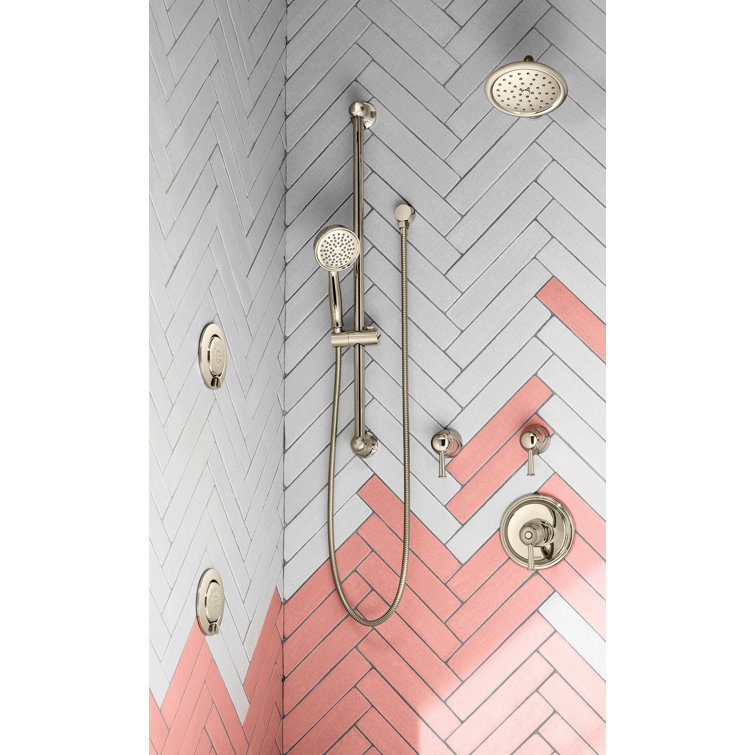 Polished Nickel Modern Wall Mounted Rain Shower Head