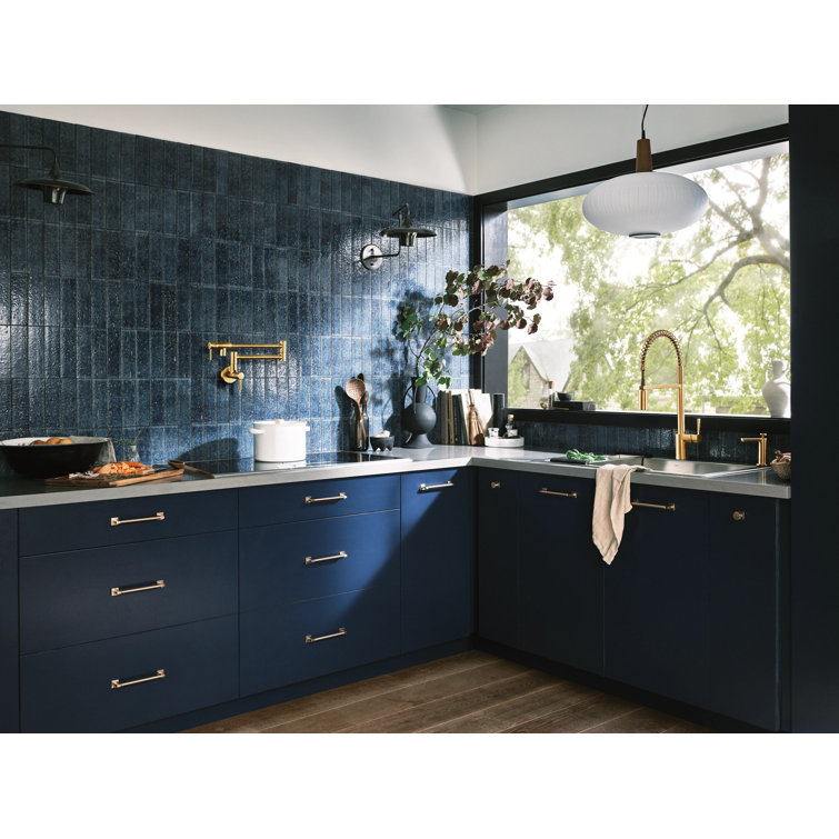 Brushed Gold Wall Mounted Dual Handle Pot Filler Faucet