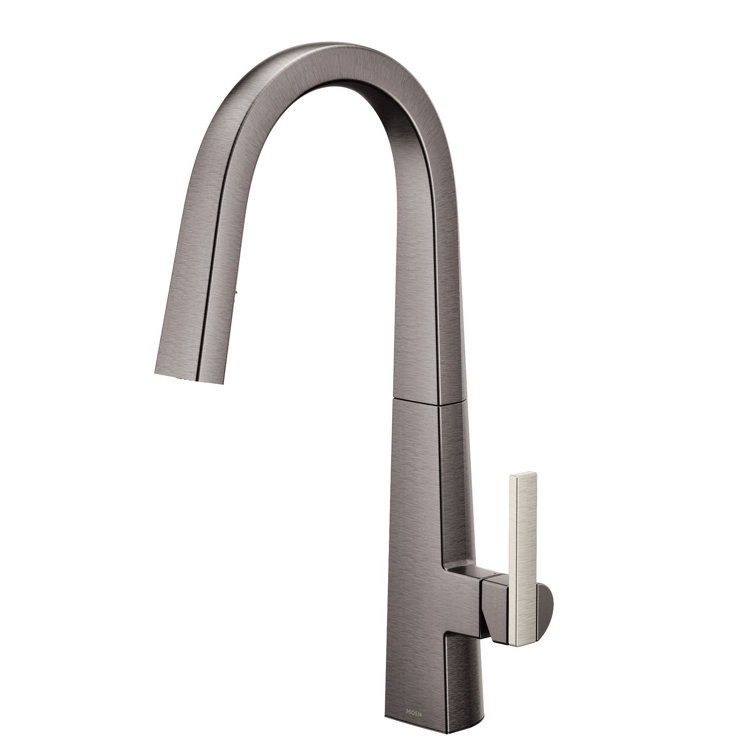 Stainless Steel Transitional Kitchen Faucet with Pull-out Spray