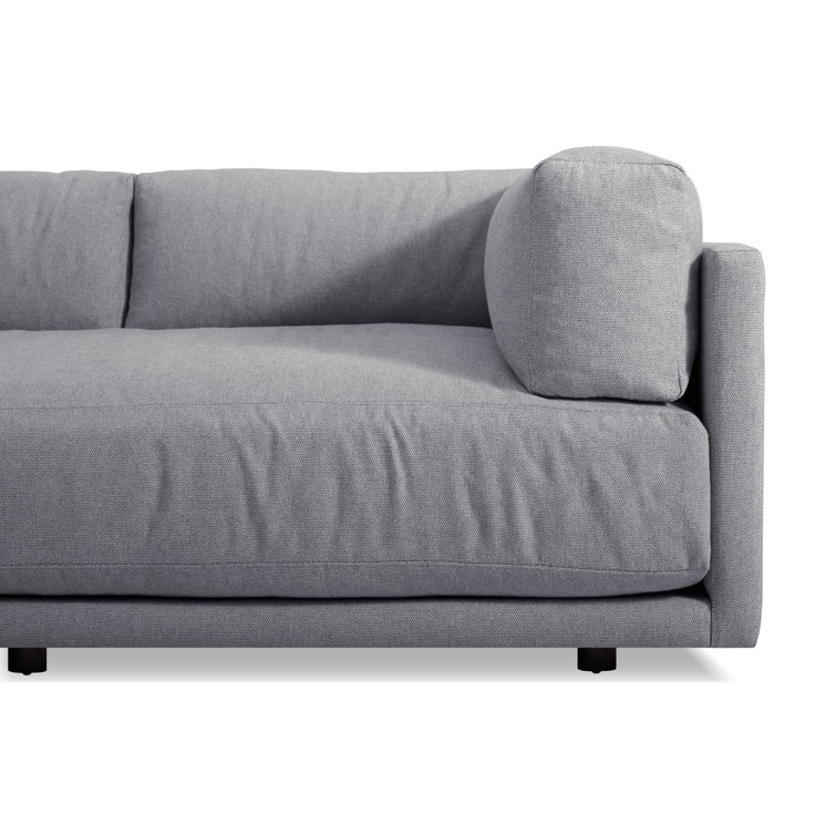 Sunday 82" Agnew Gray Textured Basketweave Cotton Blend Sofa