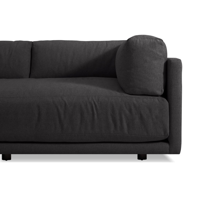 Sunday 82" Agnew Gray Textured Basketweave Cotton Blend Sofa