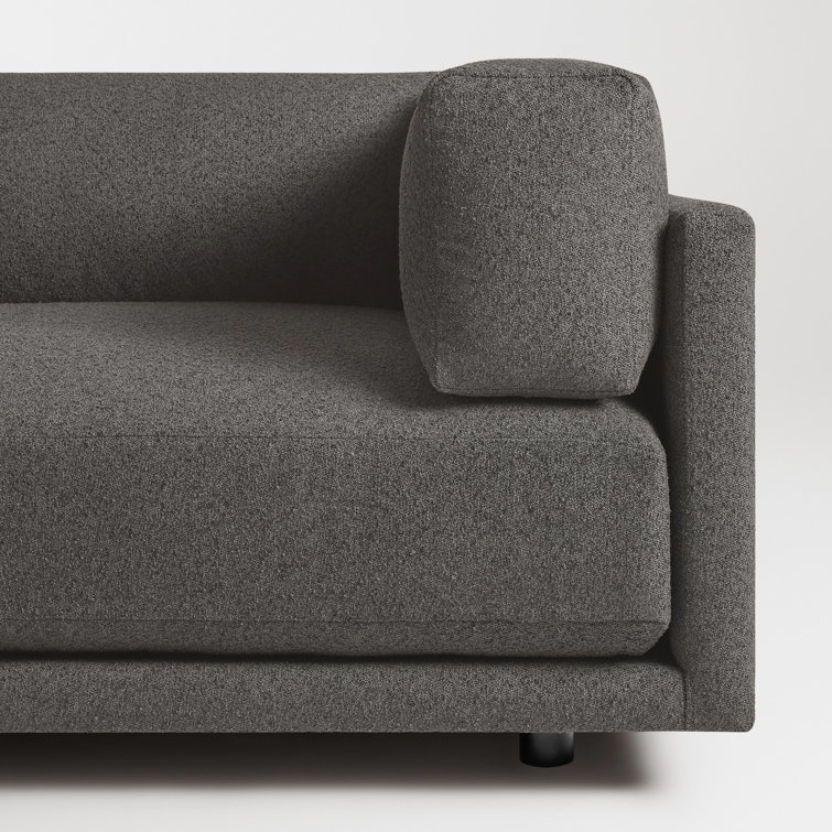 Sunday 82" Agnew Gray Textured Basketweave Cotton Blend Sofa