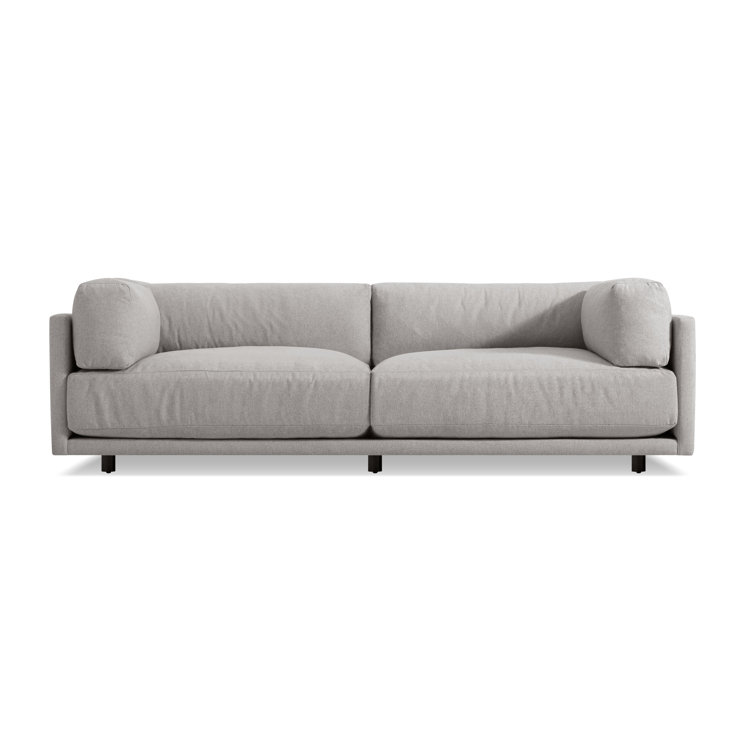 Sunday 82" Agnew Gray Textured Basketweave Cotton Blend Sofa