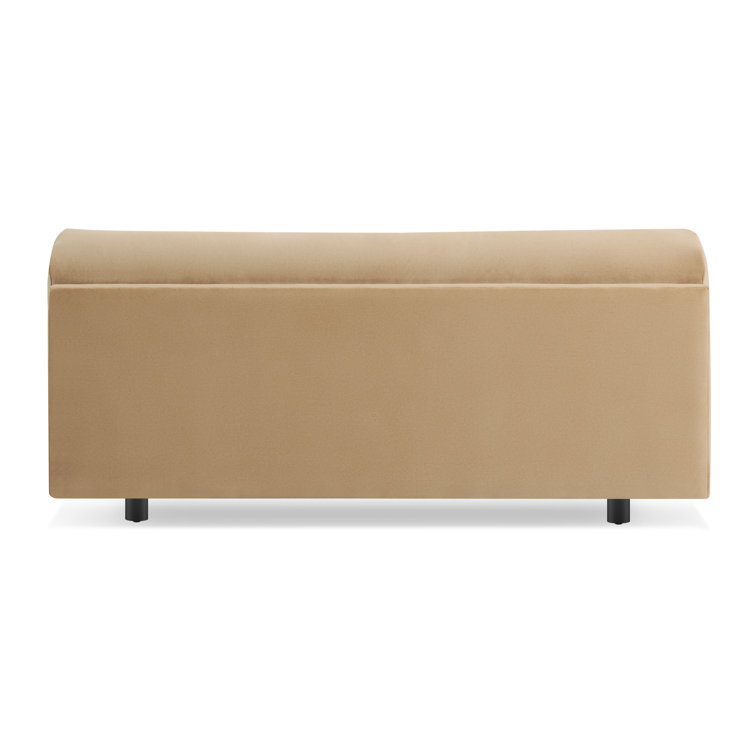 Camel Velvet Armless Sofa with Kiln Dried Hardwood Frame