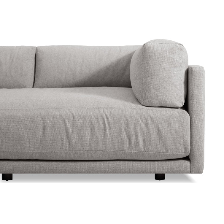 Sunday 82" Agnew Gray Textured Basketweave Cotton Blend Sofa