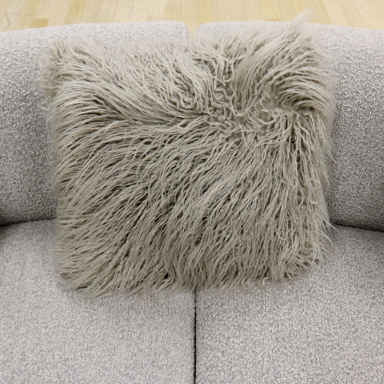 Simona Modern Curved 150'' Grey Fabric Sofa with Track Arms