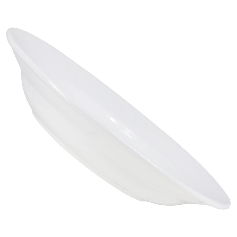Classic White Porcelain Rim Soup Bowls, Set of 4