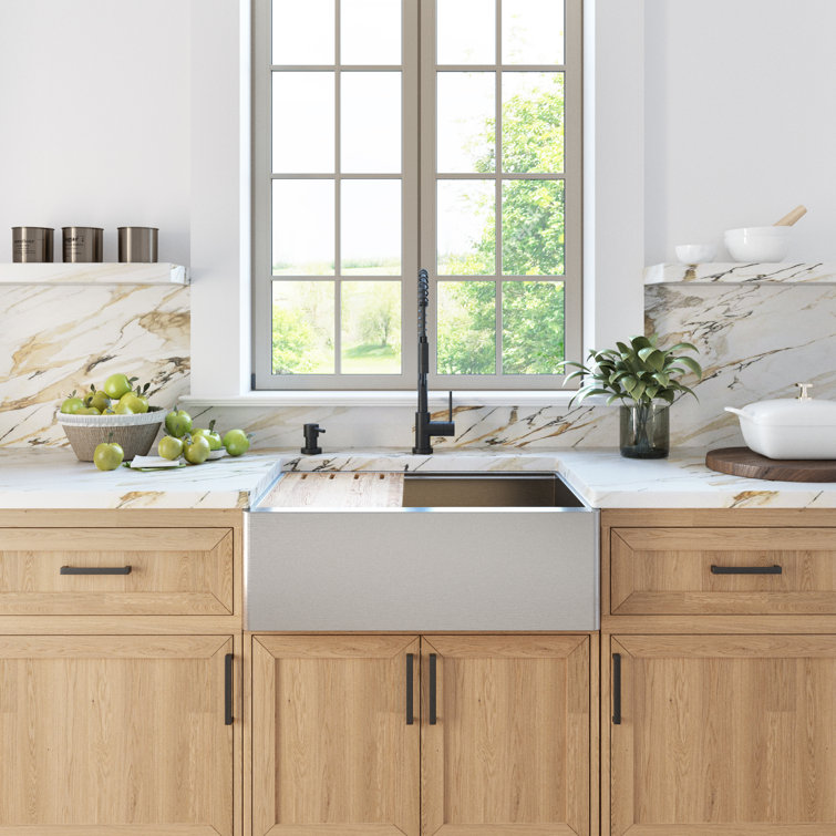 27" Stainless Steel Farmhouse Short Apron Kitchen Sink