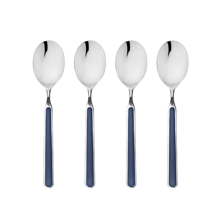 Cobalt Blue Stainless Steel Coffee Spoon Set with Resin Handles