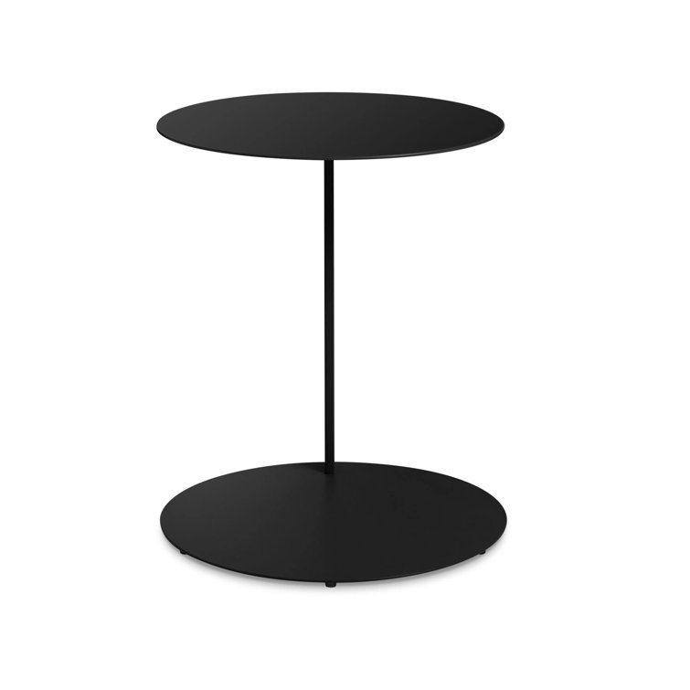 Black Round Metal Cantilevered Side Table