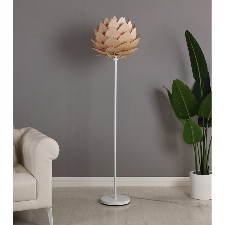 White 66" Torchiere Floor Lamp with Google Assistant for Kids