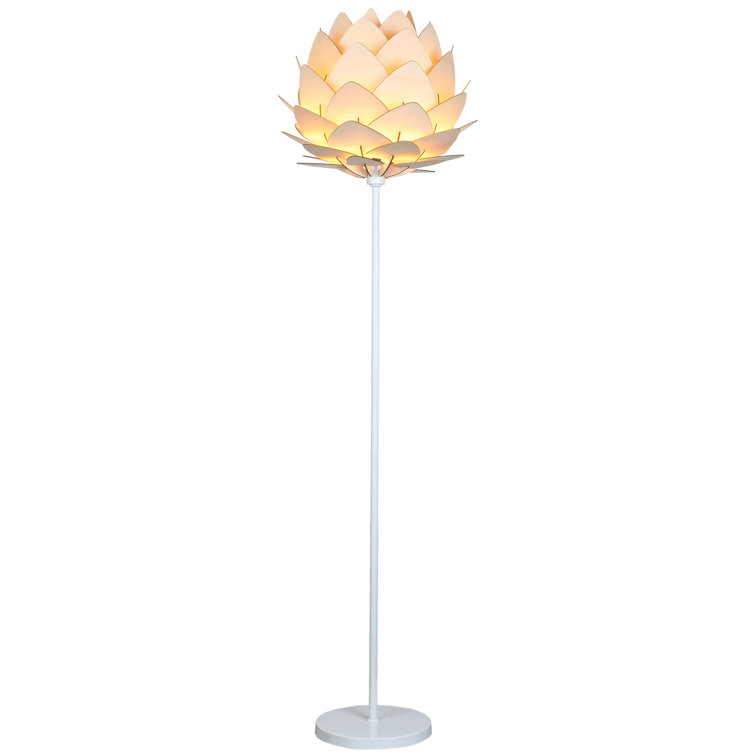 White 66" Torchiere Floor Lamp with Google Assistant for Kids