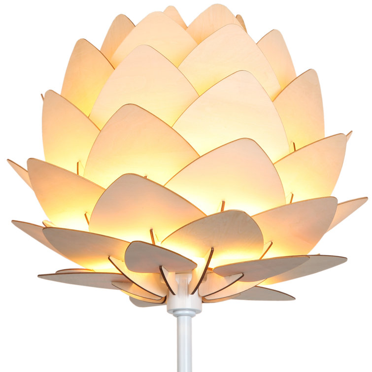 White 66" Torchiere Floor Lamp with Google Assistant for Kids