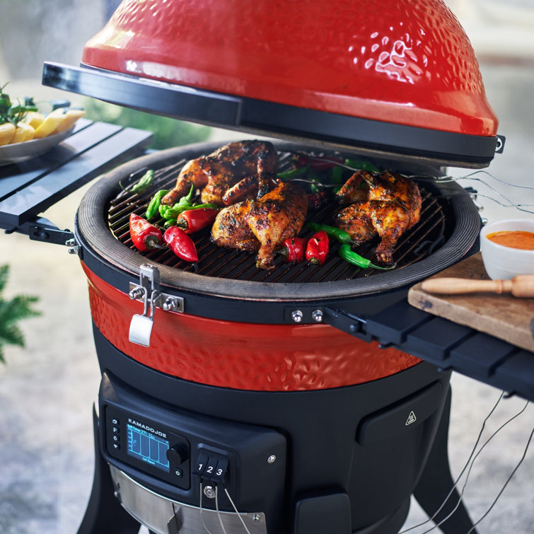 Kamado Joe 18" Red Ceramic Digital Charcoal Grill and Smoker