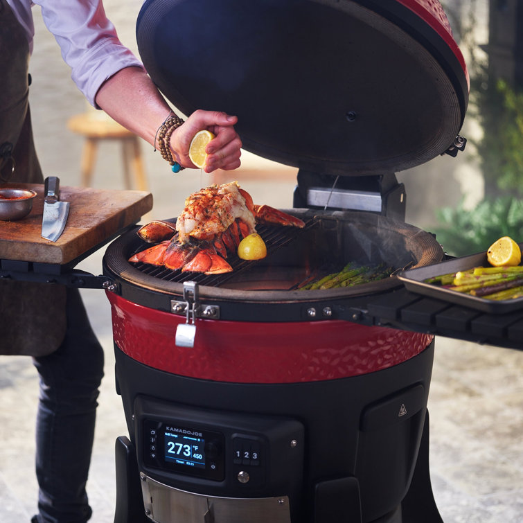 Kamado Joe 18" Red Ceramic Digital Charcoal Grill and Smoker