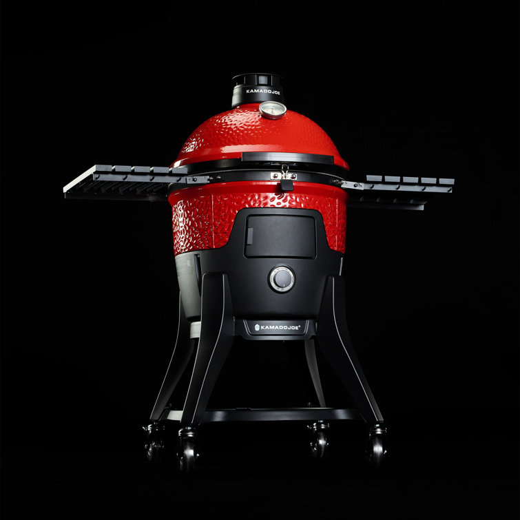 Kamado Joe 18-inch Red Ceramic Pellet Grill with Side Shelves