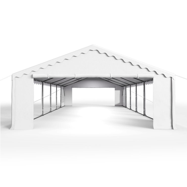 Syritta 20 Ft. White Steel Canopy Tent with 6 Side Walls